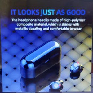 Wireless Headphones w/Digital Power Display In-ear High Qulity, Emerg Power Bank